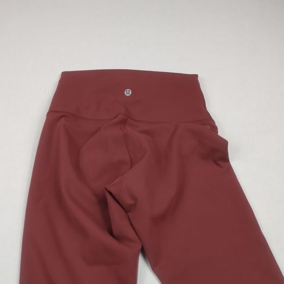 Lululemon Womens Wunder High Rise Cropped Leggings Dark Red Stretchy Size 4 - Picture 11 of 12